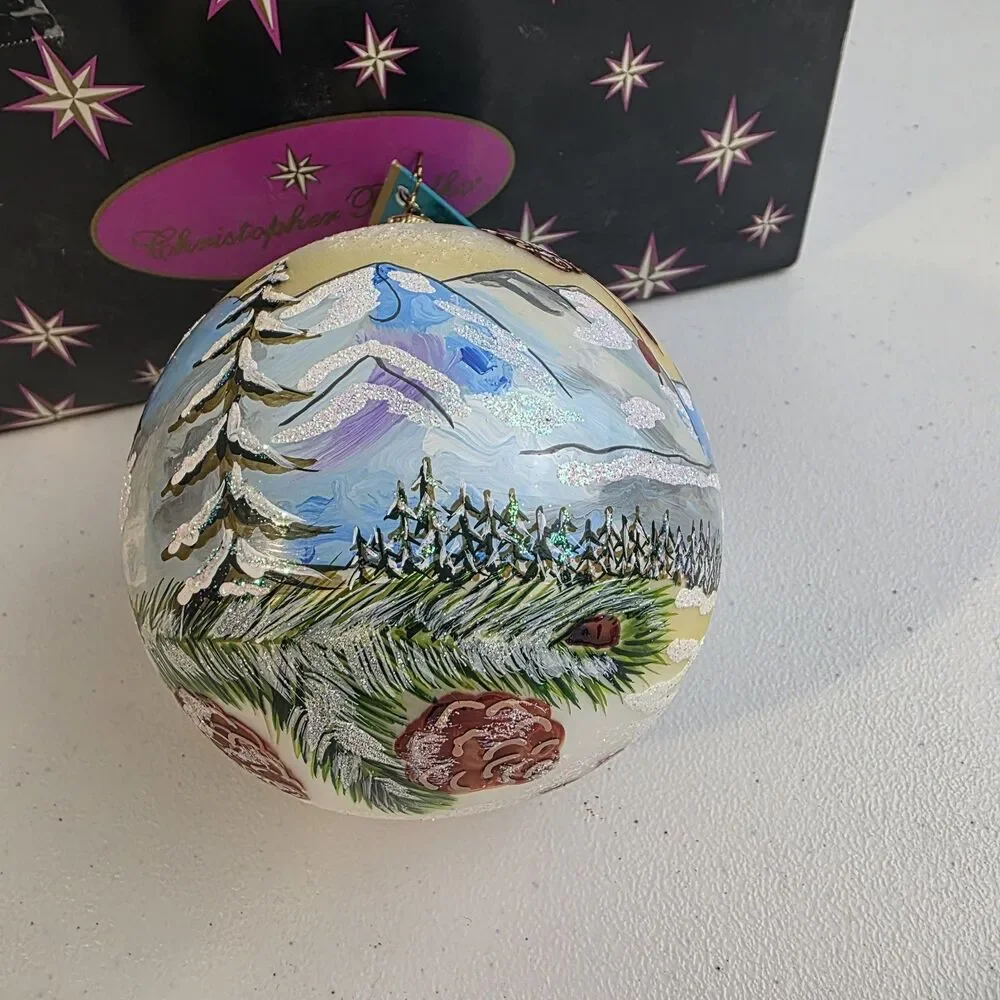 Christopher Radko Large Ball Ornament Very Rare HTF Alaska Box Handpainted New